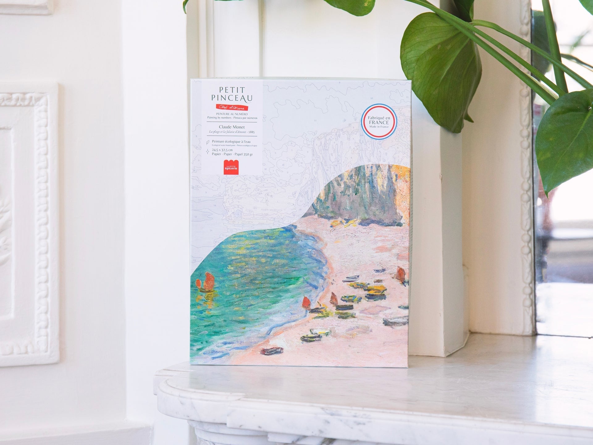 Toile peinture au numéro Monet falaise d’Amont zones numérotées