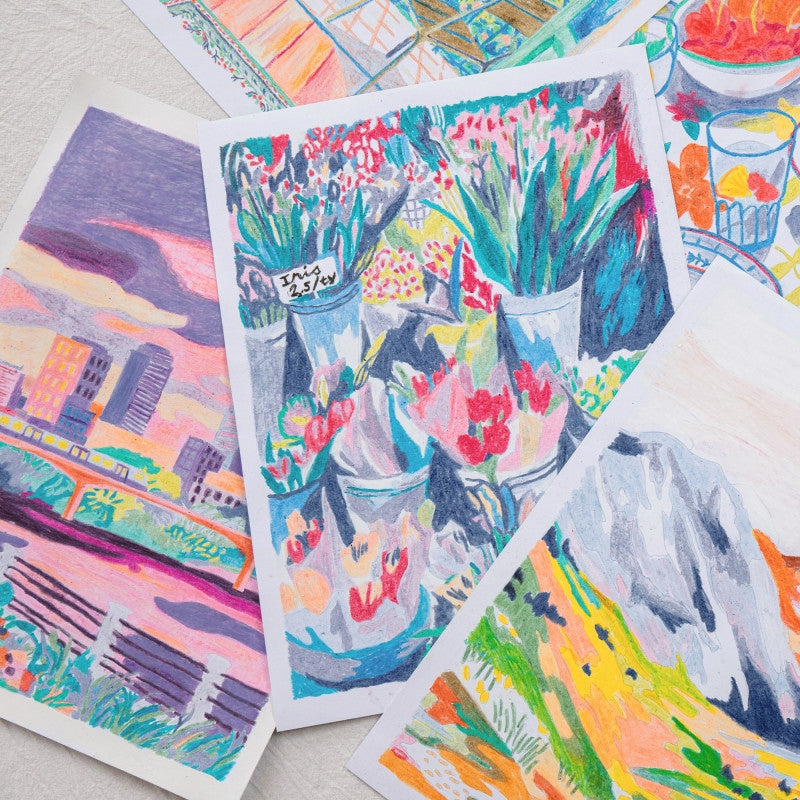 Illustration pastel par numéro Love in Seoul ambiance romantique Séoul