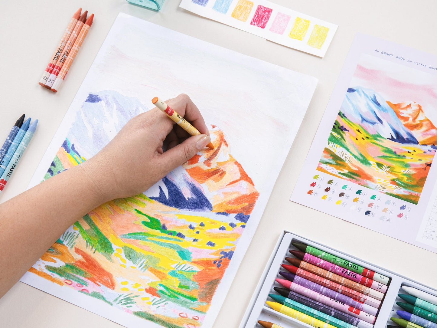 Coffret Pastel au Numéro – Petit Pastel “Au Grand Baöu” | Paysage Montagne LA PETITE EPICERIE