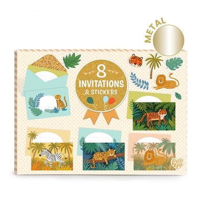 Invitations Animaux de la Jungle à Personnaliser – Set Anniversaire Enfant Djeco