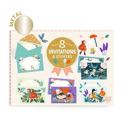 Set Invitations Copines de Jardin – Cartes à Personnaliser avec Stickers Djeco