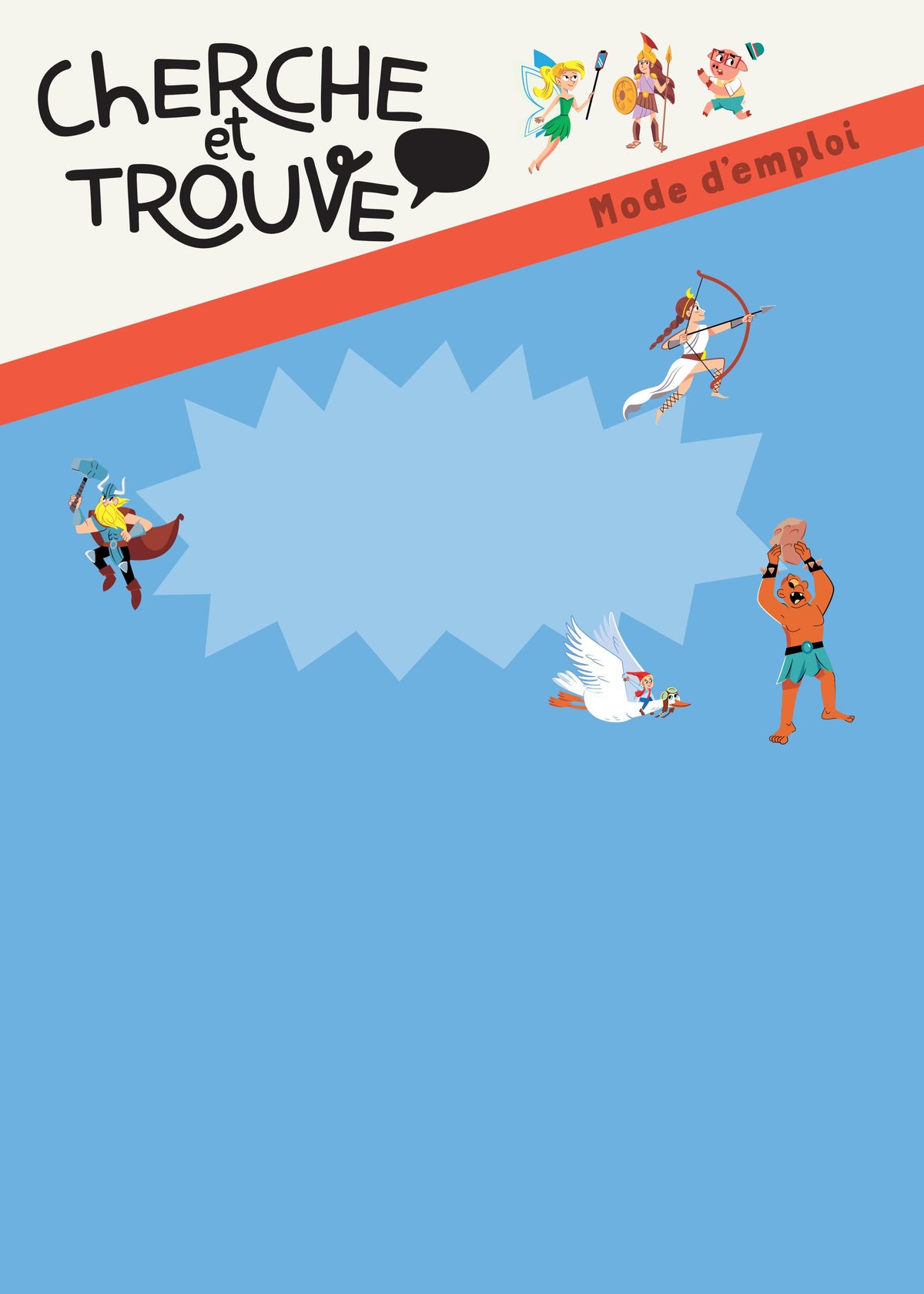 Détail du poster cherche et trouve avec personnages et héros cachés