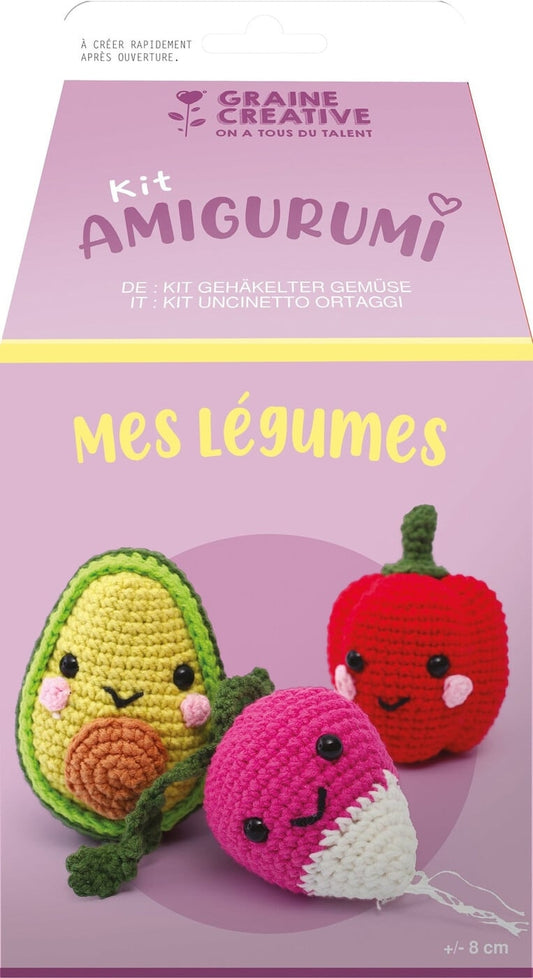 Kit Amigurumi Mes Légumes – Coffret Crochet Kawaii Graine Créative GRAINE CREATIVE