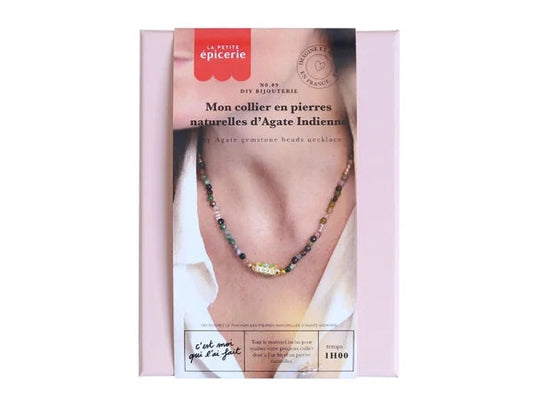 Kit DIY Collier en Agate Indienne Naturelle – Création de Bijou DIY | La Petite Épicerie LA PETITE EPICERIE