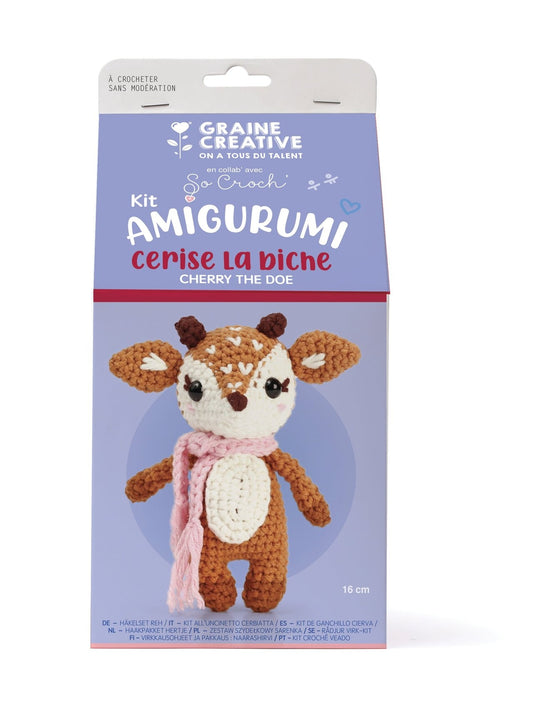 Kit Crochet Amigurumi Biche 17 cm – Doudou DIY Kawaii Graine Créative GRAINE CREATIVE