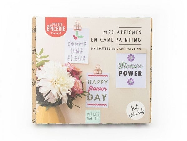 Kit DIY Mes Affiches en Cane Painting – Créez 4 Décorations Murales Originales LA PETITE EPICERIE