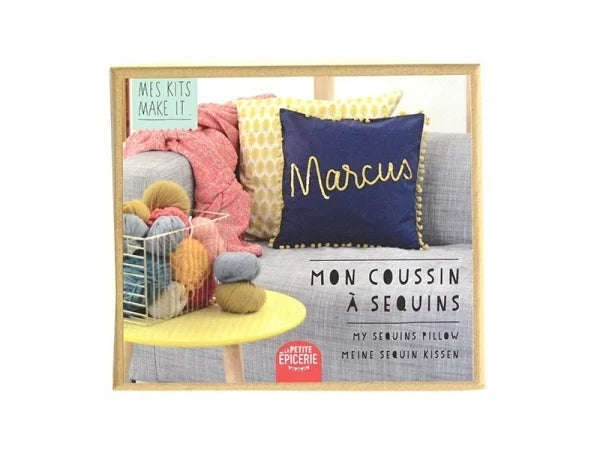 Kit DIY Mon Coussin à Sequins – Customisez une Housse de Coussin 40 x 40 cm LA PETITE EPICERIE