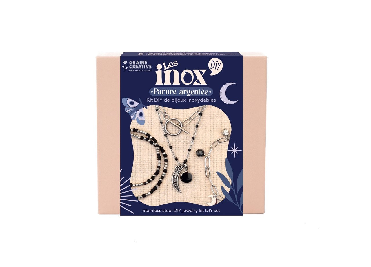 Kit DIY pour créer des bijoux argentés en acier inoxydable