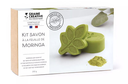 Kit DIY pour fabriquer des savons maison à la feuille de moringa