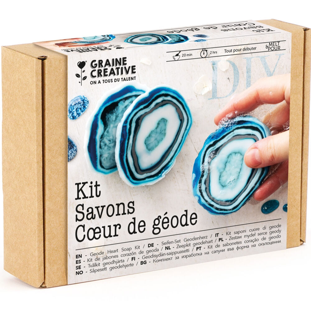 Kit DIY Savons Cœur de Géode – Créez des Savons Effet Pierre Précieuse GRAINE CREATIVE
