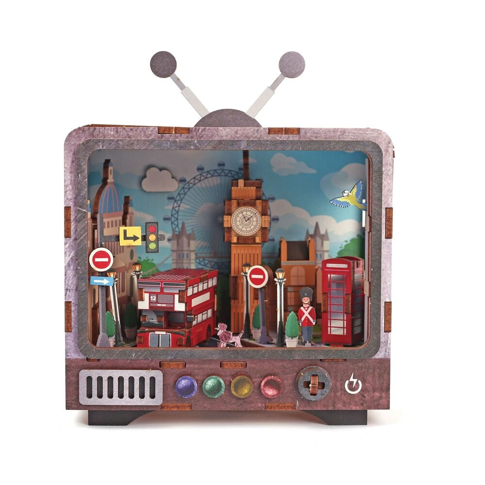 Maquette 3D Bois TV Londres – Mini TV lumineuse à construire GRAINE CREATIVE