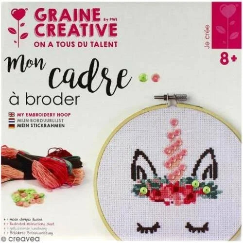 Kit tambour à broder licorne en bois Graine Créative – Kit broderie DIY enfant GRAINE CREATIVE