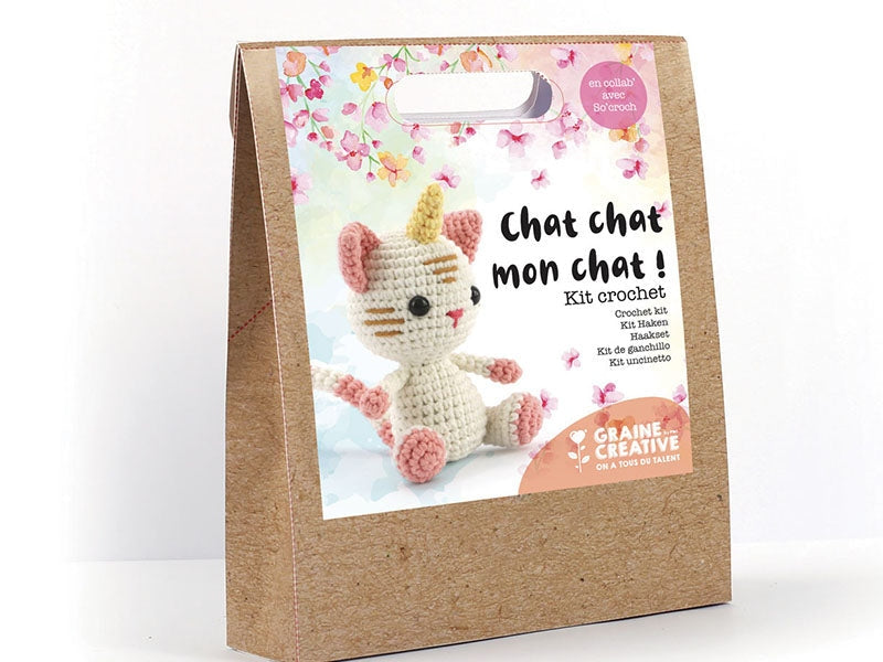 Kit Crochet Amigurumi Chat Licorne – Loly le Chat Licorne 15 cm GRAINE CREATIVE