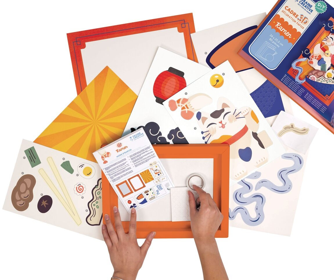 Cadre 3D Papier Ramen – Kit DIY Déco Kawaii & Créatif GRAINE CREATIVE