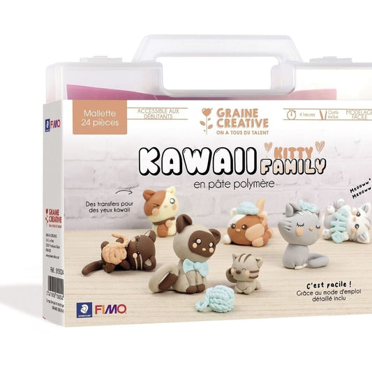 Kit FIMO Kawaii Chats – Créez d’Adorables Figurines en Pâte Polymère GRAINE CREATIVE