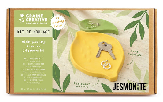 Kit Jesmonite Vide-Poches Citron – Coupelles DIY Déco Vitaminée GRAINE CREATIVE
