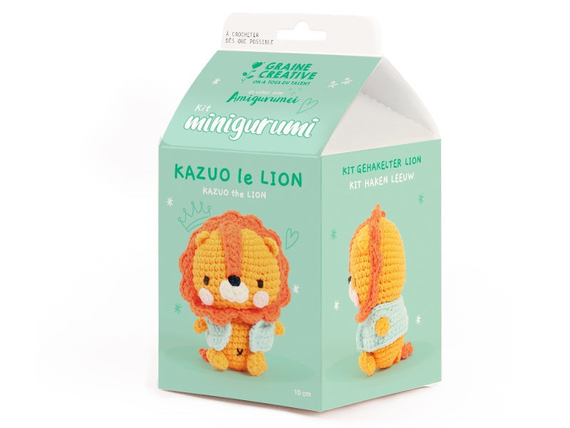 Kit Minigurumi Kazuo le Lion 10 cm – Kit Crochet Kawaii Graine Créative GRAINE CREATIVE