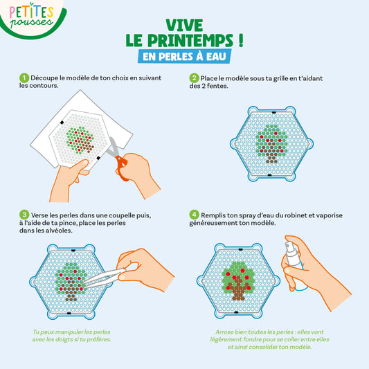 Kit complet de perles à eau avec grille pince vaporisateur et perles colorées