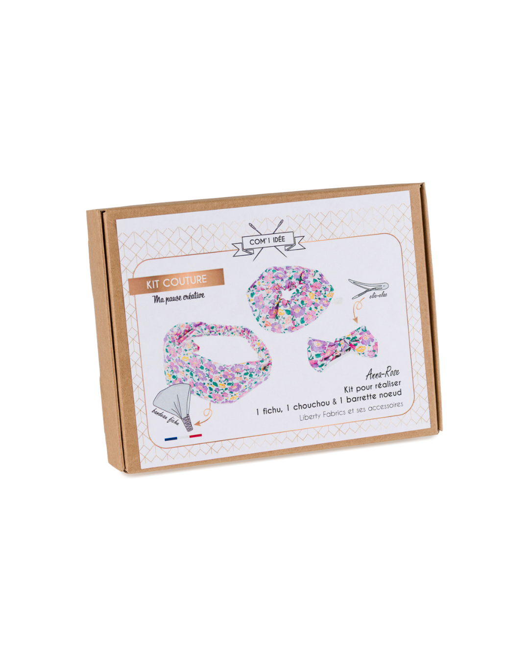Kit couture bandeau, barrette & chouchou Anna-Rose – Accessoires Liberty fille 3-7 ans Com'1 Idée