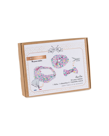 Kit couture bandeau, barrette & chouchou Anna-Rose – Accessoires Liberty fille 3-7 ans Com'1 Idée