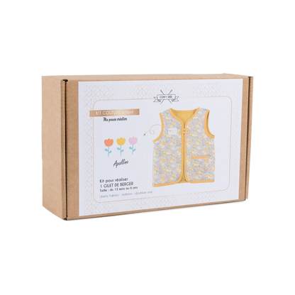 Kit couture gilet berger fille Apolline – Gilet sans manches Liberty enfan Com'1 Idée