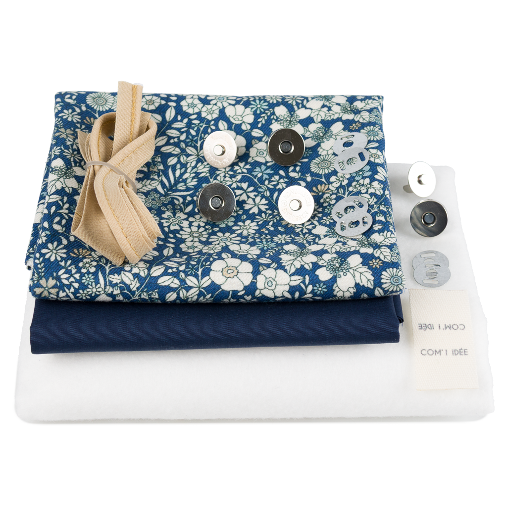 Kit couture pochette liseuse Victor – Étui fleuri rembourré pour Kindle & liseuse 6’’/7’’ Com'1 Idée