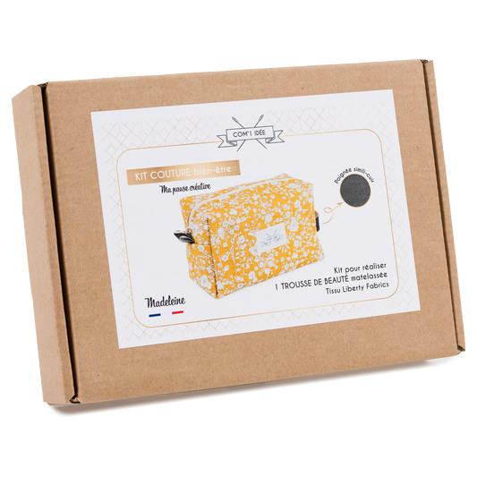 Kit couture trousse de beauté Madeleine – Trousse matelassée Liberty Fabrics Com'1 Idée