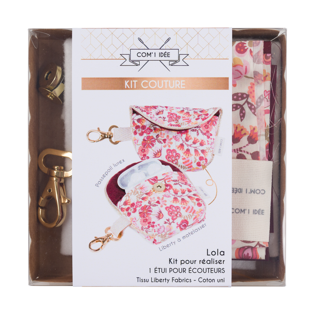 Kit couture étui pour écouteurs Lola en tissu Liberty Fabrics Com'1 Idée