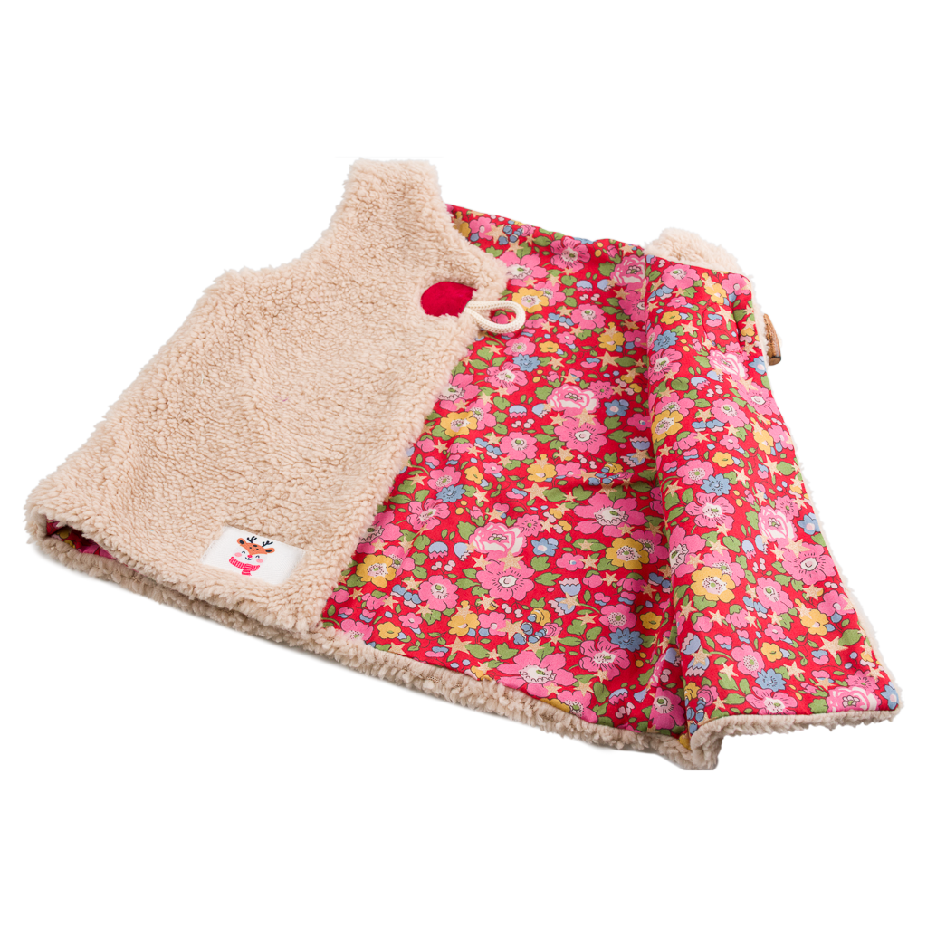 Kit couture gilet berger fille Louna – Gilet moumoute enfant doublé Liberty Com'1 Idée