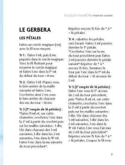 Ma Box Crochet DIY Bouquet Champêtre – Kit créatif fleurs en crochet débutant Editions Marabout