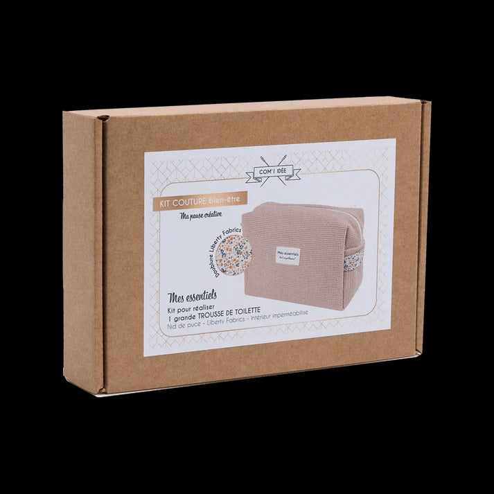 Kit Couture Grande Trousse de Toilette Liberty “Mes Essentiels” Georges – Trousse Week-End DIY Imperméable Com'1 Idée