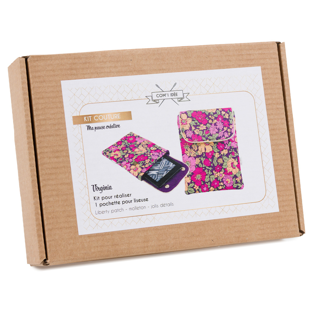 Kit liseuse Virginia – Kit couture pochette liseuse Liberty Fabric Com'1 Idée