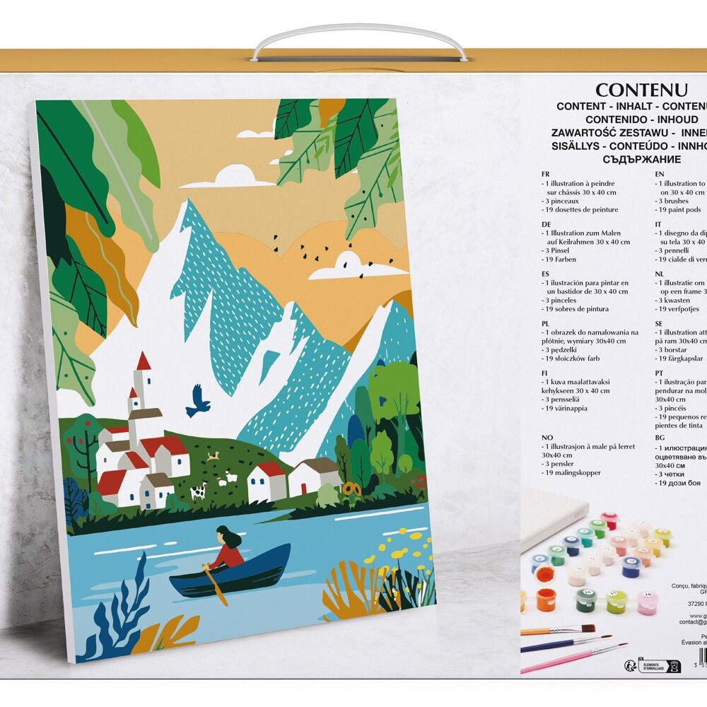 Peinture au Numéro Évasion Alpine – Tableau Créatif 30 x 40 cm GRAINE CREATIVE