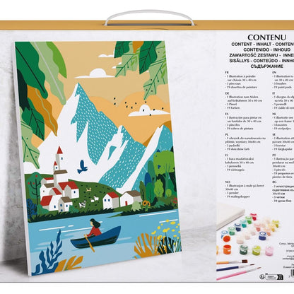 Peinture au Numéro Évasion Alpine – Tableau Créatif 30 x 40 cm GRAINE CREATIVE