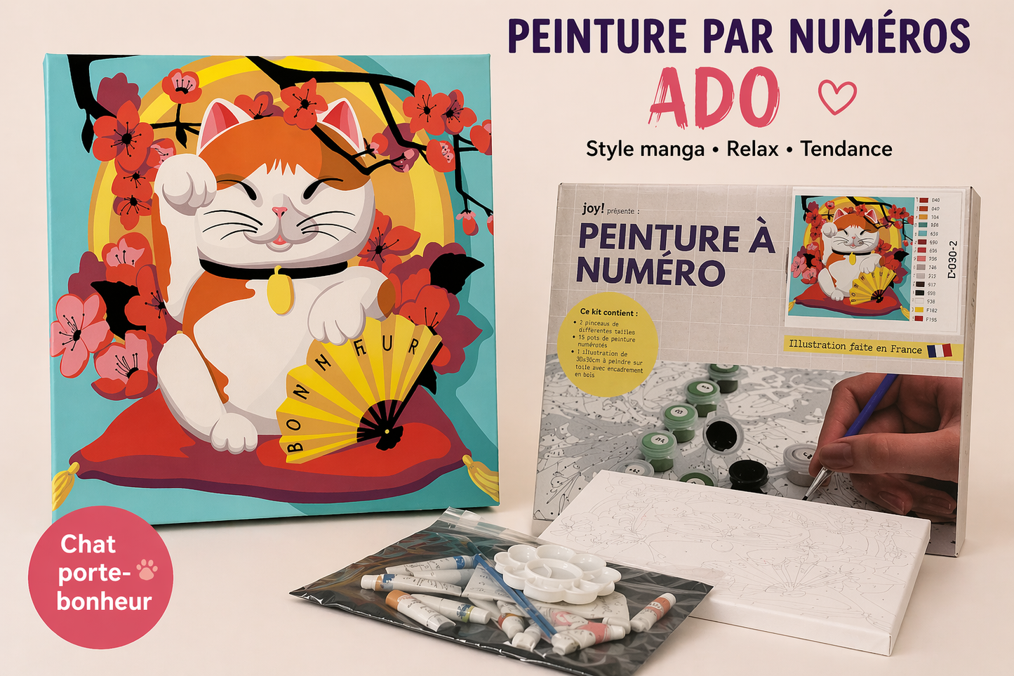 Kit Anniversaire Ado Peinture par Numéros – Activité Créative + Souvenir Invité (6 à 12 kits) JOY!