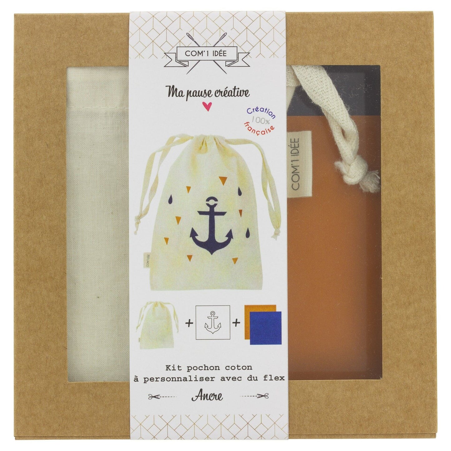 Kit Pochon Personnalisé “Ancre” – DIY Flex Textile & Personnalisation Créative Com'1 Idée