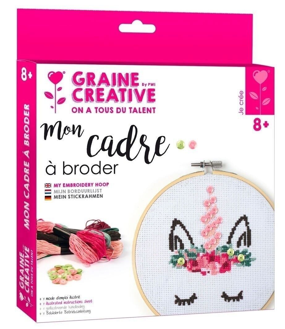 Kit tambour à broder licorne en bois Graine Créative – Kit broderie DIY enfant GRAINE CREATIVE