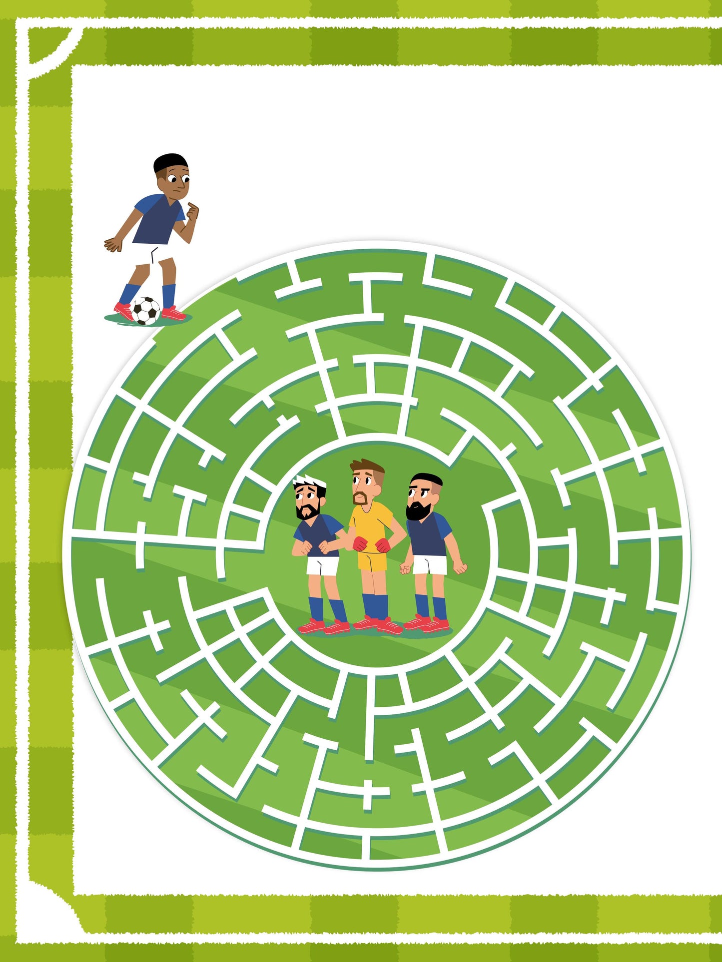 Jeu de labyrinthe sur le thème du football pour enfant