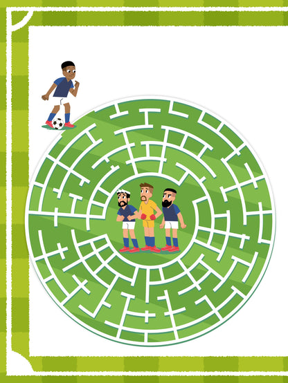Jeu de labyrinthe sur le thème du football pour enfant