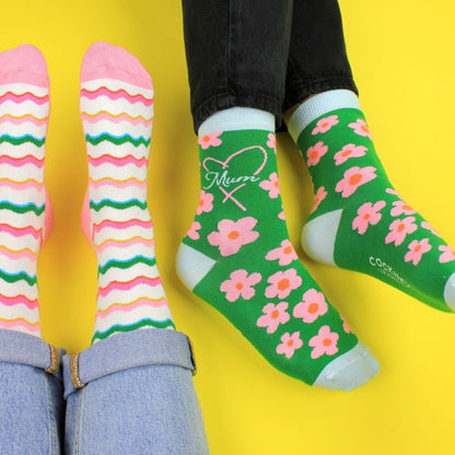 MAMAN – Coffret 2 Paires de Chaussettes Assorties | Best Mum Ever | Cockney Spaniel | Taille 37-42 United Oddsocks