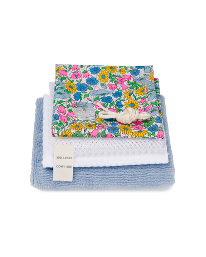 Kit Couture Lingettes Lavables Cœur & Filet Amélie – DIY Zéro Déchet Liberty Com'1 Idée