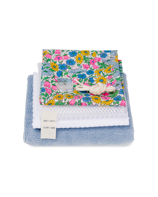 Kit Couture Lingettes Lavables Cœur & Filet Amélie – DIY Zéro Déchet Liberty Com'1 Idée