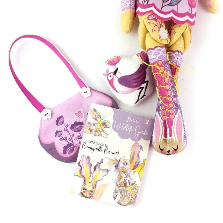 Kit de Couture – Iris Flower Bunny + Livre artisanal (Miss Ella) | Poupée à coudre & univers Bunnyville Miss Ella