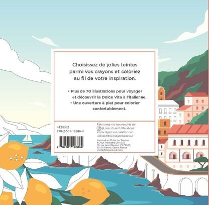 Dolce Vita – Livre de coloriage voyage Italie créatif Editions Marabout