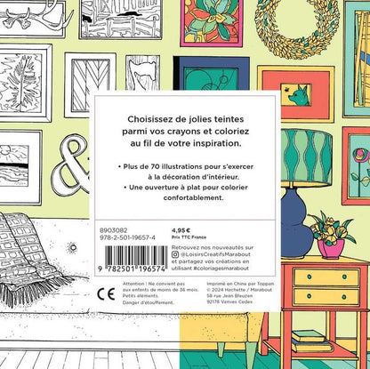 Livre coloriage décoration intérieure avec illustrations maison