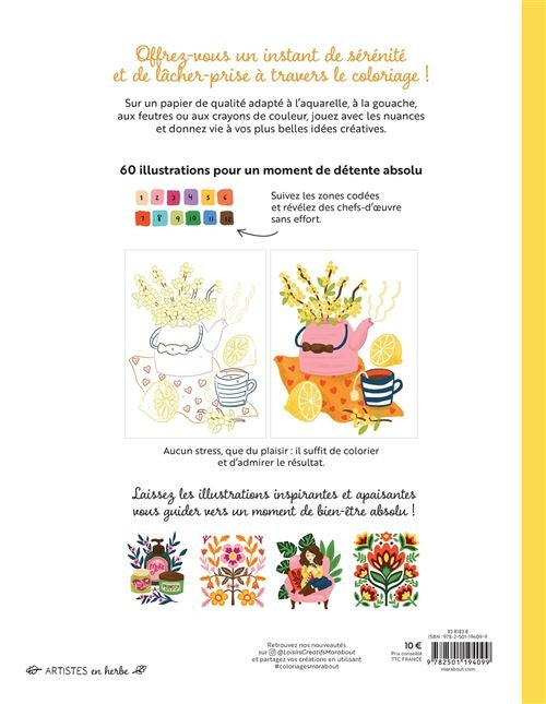 Parenthèse zen – Livre de coloriage relaxant et créatif multi-techniques Editions Marabout
