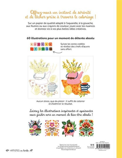 Parenthèse zen – Livre de coloriage relaxant et créatif multi-techniques Editions Marabout