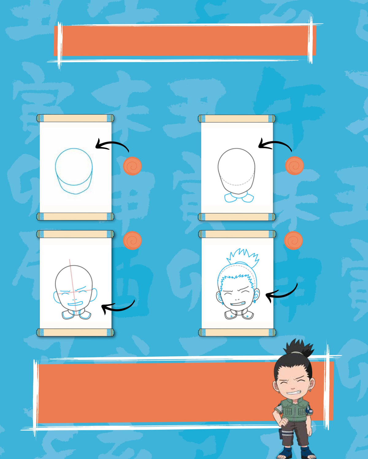 Pages du livre pour apprendre à dessiner les personnages Naruto en chibi