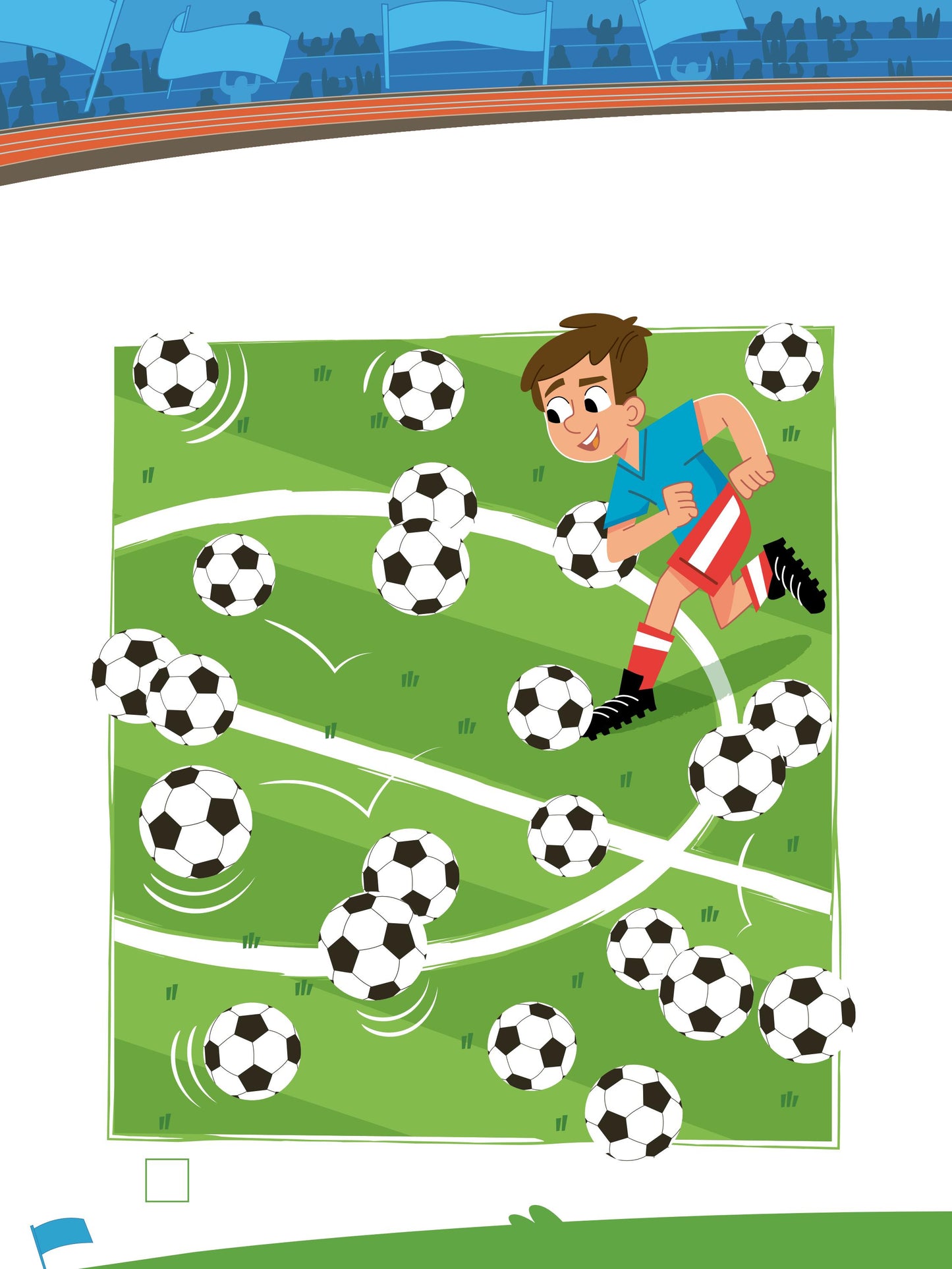 Pages intérieures du livre de jeux et coloriages football pour enfant