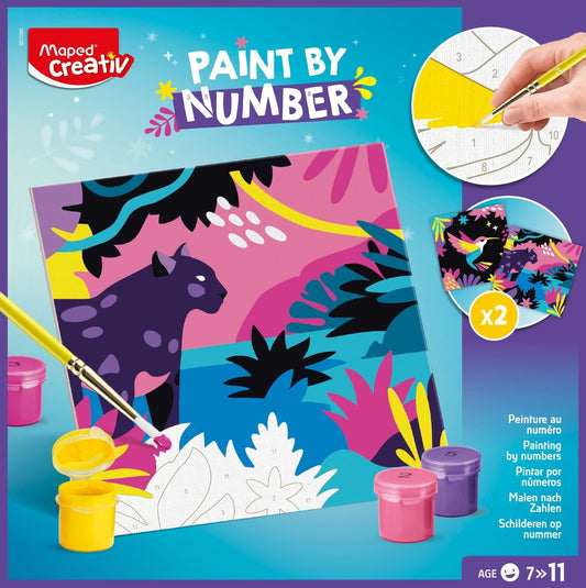 MAPED Creativ – Peinture au numéro Léopard & Oiseau – Kit créatif enfant Maped